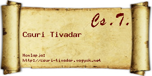 Csuri Tivadar névjegykártya